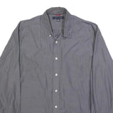TOMMY HILFIGER Mens Grey L Cotton Shirt Long Sleeve Button Casual Pocket