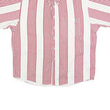 REVIEW BY BAXTER Mens White & Red Striped Button Down Shirt XL Cotton Blend