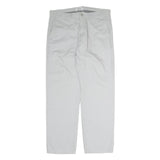 CALVIN KLEIN Mens Cotton White Regular Straight Trousers W34 L30 Casual Smart