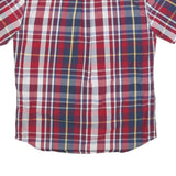 LEVI'S Mens Red Blue Plaid Shirt M Cotton Blend Short Sleeve Casual