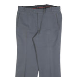 BRUNEX Mens Grey Regular Straight Trousers W34 L30 Classic Zip Closure