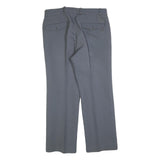 BRUNEX Mens Grey Regular Straight Trousers W34 L30 Classic Zip Closure