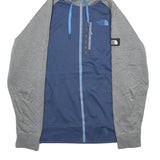THE NORTH FACE Mens Blue & Grey Zip Jacket M Polyester Casual Hooded