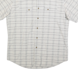 PENDLETON Mens White & Grey Check Shirt L Cotton Blend Short Sleeve Casual