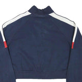 ELLESSE Womens Navy Blue & White Track Jacket L Cotton Blend Zip Crop