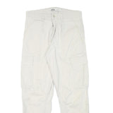 ZARA Mens Cotton Blend Beige Relaxed Cargo Trousers W30 L28 Casual Zip