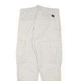 ZARA Mens Cotton Blend Beige Relaxed Cargo Trousers W30 L28 Casual Zip