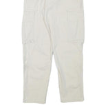 ZARA Mens Cotton Blend Beige Relaxed Cargo Trousers W30 L28 Casual Zip