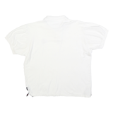 CHAPS Mens White Short Sleeve Plain Polo Shirt L Cotton Blend Classic Fit Button