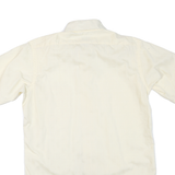 Mens Cream Plain Polyester Blend Shirt M Short Sleeve Casual Lightweight