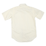 Mens Cream Plain Polyester Blend Shirt M Short Sleeve Casual Lightweight