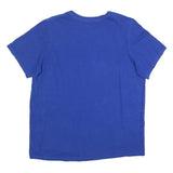 ADIDAS Mens Blue Cotton Blend T-Shirt XL Short Sleeve Crew Neck Logo Graphic