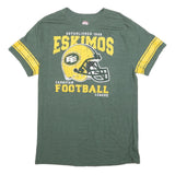 CFL Mens Green Yellow Eskimos Canadian Football League T-Shirt L Short Sleeve