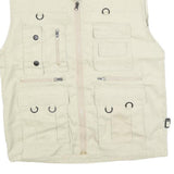 EASTERN COTTAGE Mens Cream Cotton Blend Utility Vest M Jacket Plain Zip Pockets