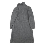 Womens Grey Wool Button Closure Classic Jacket S Woven Plain Stylish Warm