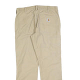 CARHARTT Mens Jeans Beige Regular Straight Denim W33 L30 Workwear Durable Zip