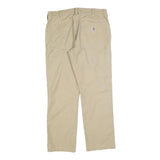 CARHARTT Mens Jeans Beige Regular Straight Denim W33 L30 Workwear Durable Zip