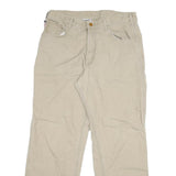 CARHARTT Mens Jeans Beige Regular Straight Denim W36 L31 Workwear Utility Zip