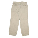 CARHARTT Mens Jeans Beige Regular Straight Denim W36 L31 Workwear Utility Zip