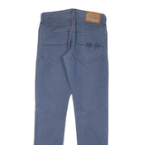 COVERI Mens Cotton Blend Blue Slim Straight Trousers W29 L31 Casual Zip