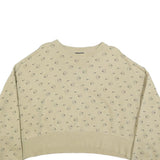NIKE Womens Beige Cotton Blend Sweatshirt M Crew Neck Long Sleeve Comfortable