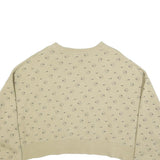 NIKE Womens Beige Cotton Blend Sweatshirt M Crew Neck Long Sleeve Comfortable