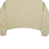 NIKE Womens Beige Cotton Blend Sweatshirt M Crew Neck Long Sleeve Comfortable