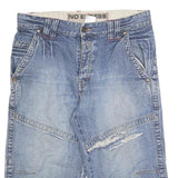 NO EXCESS Womens Denim Blue Casual Cotton Blend XL W36 Distressed Shorts