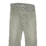 CARHARTT Mens Cotton Blend Regular Fit Beige Trousers W32 L29 Zip Closure