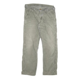 CARHARTT Mens Cotton Blend Regular Fit Beige Trousers W32 L29 Zip Closure