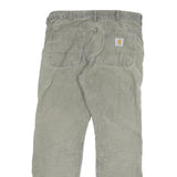 CARHARTT Mens Cotton Blend Regular Fit Beige Trousers W32 L29 Zip Closure
