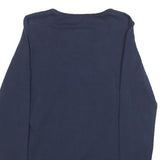 GUESS Womens Navy Blue Graphic T-Shirt M Long Sleeve Scoop Neck Elegant Design
