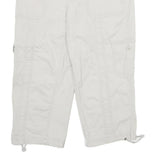STYLE & CO Womens White Casual Cotton Blend Cargo Shorts UK 12 W30 Button