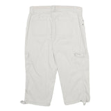 STYLE & CO Womens White Casual Cotton Blend Cargo Shorts UK 12 W30 Button