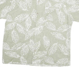 COOFANDY Mens Green & White Leaf Print Shirt XL Casual Summer Short Sleeve