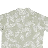 COOFANDY Mens Green & White Leaf Print Shirt XL Casual Summer Short Sleeve