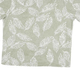 COOFANDY Mens Green & White Leaf Print Shirt XL Casual Summer Short Sleeve