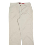 EDDIE BAUER Womens Cotton Blend Beige Regular Fit Straight Leg Trousers W30 L32