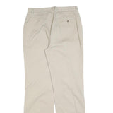 EDDIE BAUER Womens Cotton Blend Beige Regular Fit Straight Leg Trousers W30 L32