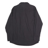 PIERRE CARDIN Mens Black Patterned Shirt XL Cotton Long Sleeve Button Down