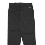 DICKIES Mens Cotton Blend Black Regular Straight Trousers W36 L30 Workwear Zip
