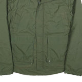 CRANE Mens Green L Polyester Blend Quilted Jacket Zip Lined Casual Outdoor