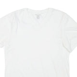 NAUTICA Mens White V-Neck T-Shirt M Cotton Blend Crew Neck Short Sleeve Casual