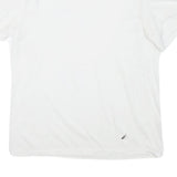 NAUTICA Mens White V-Neck T-Shirt M Cotton Blend Crew Neck Short Sleeve Casual