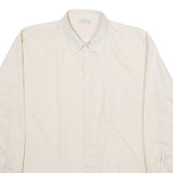 Mens Cream Plain Shirt 2XL Classic Long Sleeve Button Closure Smart Casual