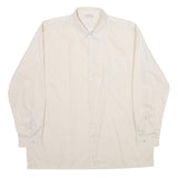 Mens Cream Plain Shirt 2XL Classic Long Sleeve Button Closure Smart Casual