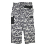 Mens Cotton Blend Grey Camouflage Black Panel Relaxed Cargo Trousers W35 L26