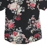 GUESS Mens Black Floral Pattern Shirt M Polyester Summer Casual