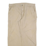 CARHARTT Mens Relaxed Beige Workwear Cotton Blend Trousers W42 L34 Zip Closure