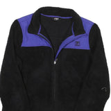 FILA Mens Black & Purple Zip Fleece Jacket L Polyester Blend Casual Outdoor Warm